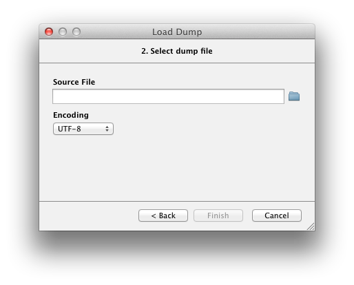 Load Dump Dialog : File