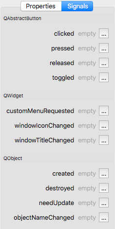 Form Editor - ToolButton Signals