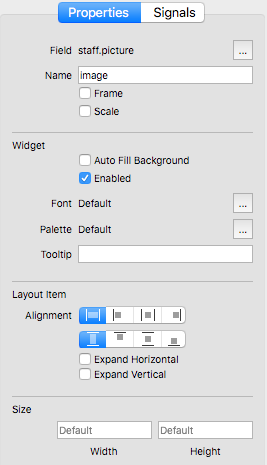 Form Editor - Image - Field Properties